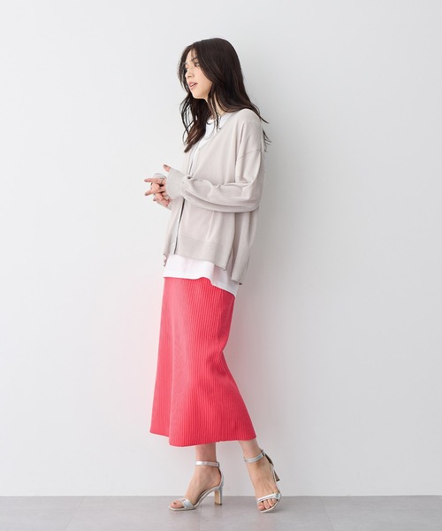 anyfee（エニフィー）の「【anyfee/プラスサイズ】ドライタッチサマーリブニットタイトスカート◆新色追加◆（スカート・レディース・ベージュ/イエロー/ピンク/グリーン/ブラック/ブルー/チャコール・M/L/LL/3L/4L/5L）」の15枚目の写真