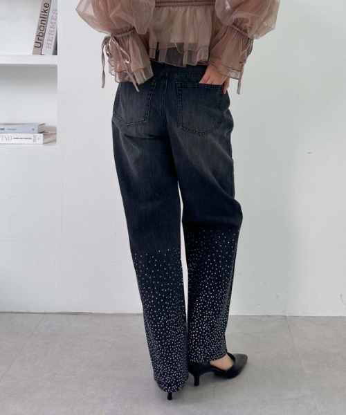 archives（アルシーヴ）の「ラインストーンデニム（デニムパンツ・レディース・ロイヤルブルー/ブルー/グレー・SMALL/MEDIUM）」の7枚目の写真