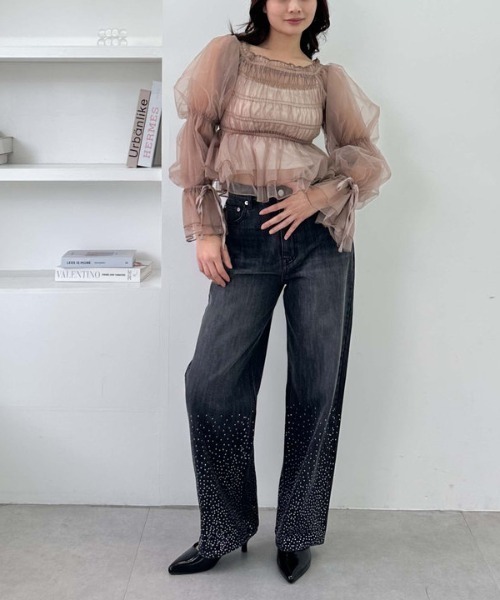 archives（アルシーヴ）の「ラインストーンデニム（デニムパンツ・レディース・ロイヤルブルー/ブルー/グレー・SMALL/MEDIUM）」の8枚目の写真