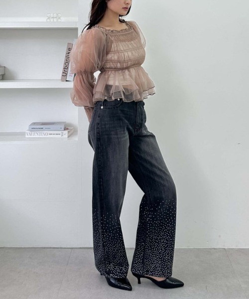 archives（アルシーヴ）の「ラインストーンデニム（デニムパンツ・レディース・ロイヤルブルー/ブルー/グレー・SMALL/MEDIUM）」の9枚目の写真