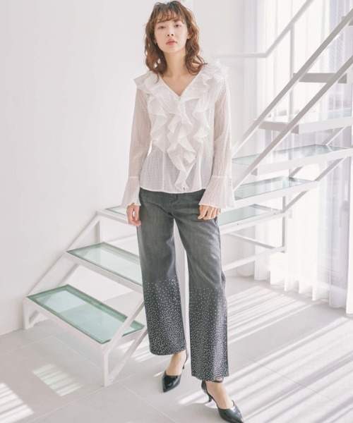 archives（アルシーヴ）の「ラインストーンデニム（デニムパンツ・レディース・ロイヤルブルー/ブルー/グレー・SMALL/MEDIUM）」の14枚目の写真