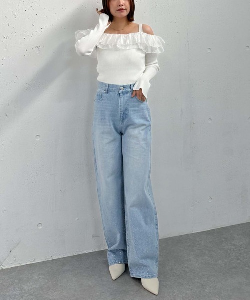 archives（アルシーヴ）の「ラインストーンデニム（デニムパンツ・レディース・ロイヤルブルー/ブルー/グレー・SMALL/MEDIUM）」の20枚目の写真