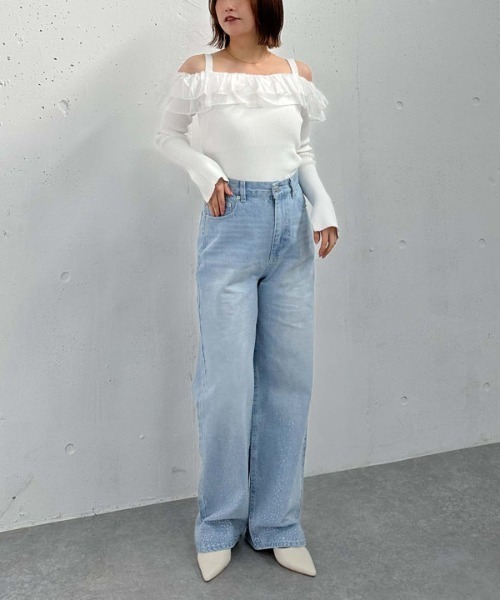 archives（アルシーヴ）の「ラインストーンデニム（デニムパンツ・レディース・ロイヤルブルー/ブルー/グレー・SMALL/MEDIUM）」の21枚目の写真