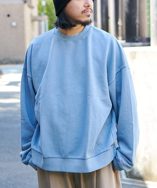 Goodwear（グッドウェア）の「【Goodwear】製品染めBIGトレーナー（スウェット・メンズ・グリーン/チャコール/ロイヤルブルー/ブルー系その他・LL/L/M/S）」の3枚目の写真