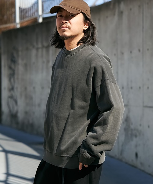 Goodwear（グッドウェア）の「【Goodwear】製品染めBIGトレーナー（スウェット・メンズ・グリーン/チャコール/ロイヤルブルー/ブルー系その他・LL/L/M/S）」の6枚目の写真