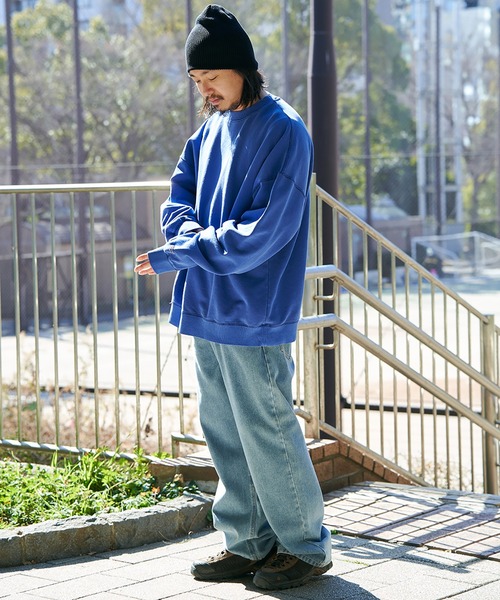 Goodwear（グッドウェア）の「【Goodwear】製品染めBIGトレーナー（スウェット・メンズ・グリーン/チャコール/ロイヤルブルー/ブルー系その他・LL/L/M/S）」の18枚目の写真