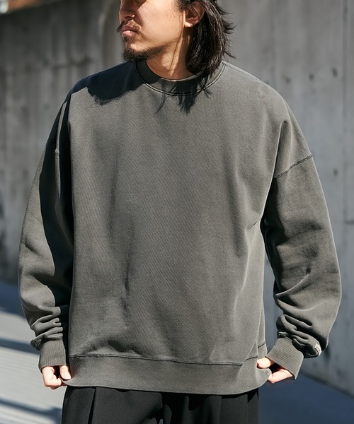 Goodwear（グッドウェア）の「【Goodwear】製品染めBIGトレーナー（スウェット・メンズ・グリーン/チャコール/ロイヤルブルー/ブルー系その他・LL/L/M/S）」の5枚目の写真