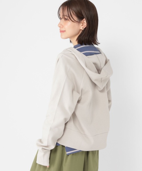 studio CLIP(スタディオクリップ)の「コンパクトスムースフードカーディガン(カーディガン/ボレロ・レディース・カーキ/アイボリー/ライトグレー・FREE)」の12枚目の写真