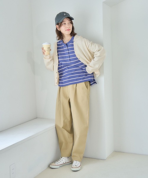 studio CLIP(スタディオクリップ)の「コンパクトスムースフードカーディガン(カーディガン/ボレロ・レディース・カーキ/アイボリー/ライトグレー・FREE)」の20枚目の写真