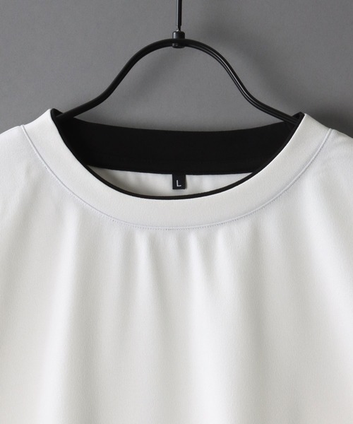 SITRY(シトリー)の「Amunzen Oversized Fake Layered T-shirt/UVカット 梨地 オーバーサイズ フェイクレイヤード ポケット 長袖Tシャツ ロンT(Tシャツ/カットソー・メンズ・ホワイト/チャコール/ブラック/ダークグリーン・LL/L/M)」の6枚目の写真