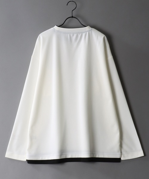 SITRY(シトリー)の「Amunzen Oversized Fake Layered T-shirt/UVカット 梨地 オーバーサイズ フェイクレイヤード ポケット 長袖Tシャツ ロンT(Tシャツ/カットソー・メンズ・ホワイト/チャコール/ブラック/ダークグリーン・LL/L/M)」の5枚目の写真