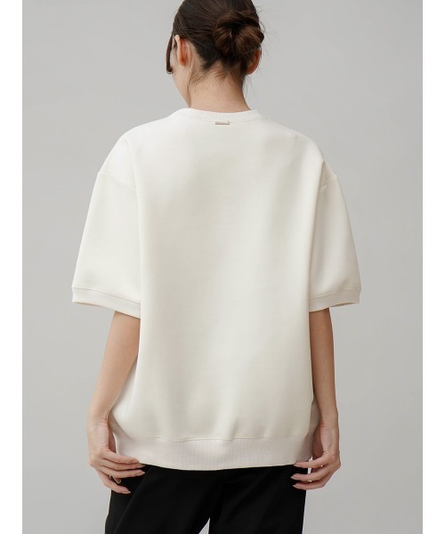 YORT(ヨート)の「ダンボール5分袖プルオーバー(Tシャツ/カットソー・レディース・杢グレー/ブラック/アイボリー・MEDIUM)」の20枚目の写真
