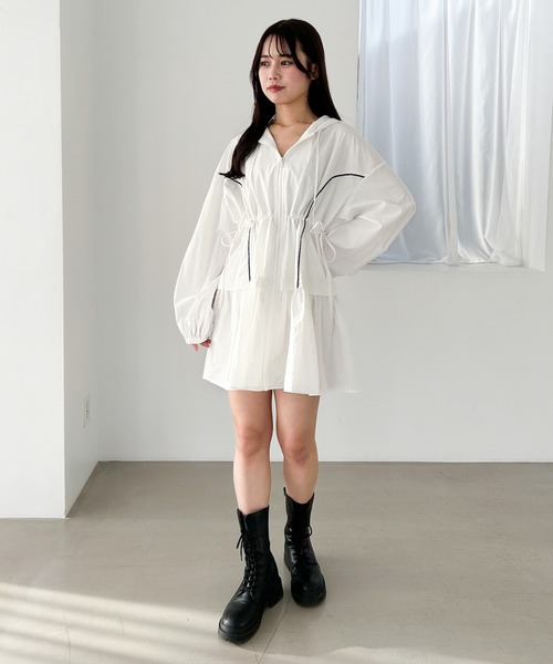 Heather（ヘザー）の「ピコレースラインフードワンピース　326093（ワンピース・レディース・オフホワイト/ブラック・FREE）」の17枚目の写真