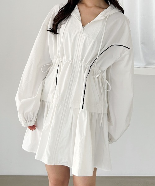 Heather（ヘザー）の「ピコレースラインフードワンピース　326093（ワンピース・レディース・オフホワイト/ブラック・FREE）」の13枚目の写真