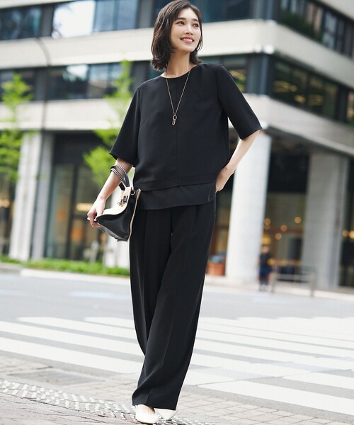 23区 S（ニジュウサンクチイサイサイズ）の「ストレッチジョーゼット ワイド パンツ（その他パンツ・レディース・ブラック系/ダークブラウン系/ネイビー系/ベージュ系/ダークグリーン系・34/32/30）」の15枚目の写真