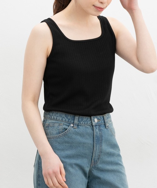 Honeys（ハニーズ）の「【ＵＶカット】針抜きテレコタンクトップ（タンクトップ・レディース・スミクロ/ベージュ/ピンク系その他/ブラック/オフホワイト/グレイッシュブルー/カーキ・L/LL/M/S）」の11枚目の写真