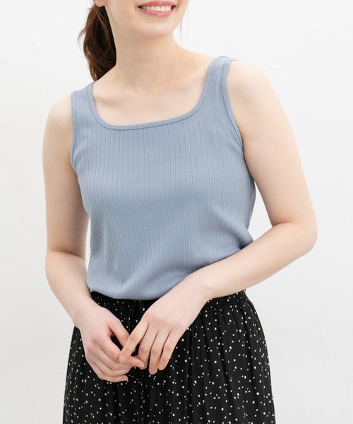 Honeys（ハニーズ）の「【ＵＶカット】針抜きテレコタンクトップ（タンクトップ・レディース・スミクロ/ベージュ/ピンク系その他/ブラック/オフホワイト/グレイッシュブルー/カーキ・L/LL/M/S）」の14枚目の写真