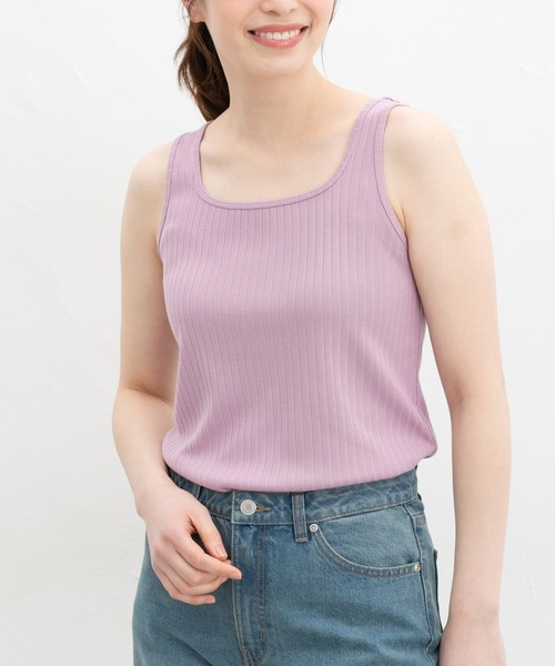 Honeys（ハニーズ）の「【ＵＶカット】針抜きテレコタンクトップ（タンクトップ・レディース・スミクロ/ベージュ/ピンク系その他/ブラック/オフホワイト/グレイッシュブルー/カーキ・L/LL/M/S）」の16枚目の写真