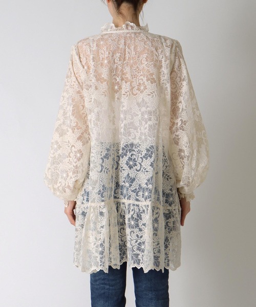 シアー刺繍レースチュニックブラウス（シャツ/ブラウス）｜Three Four
