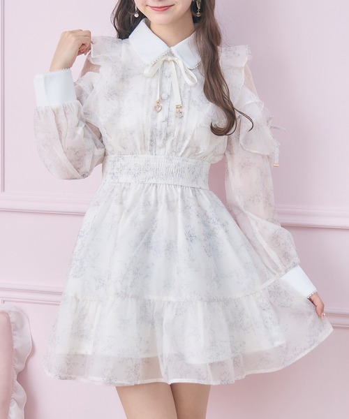 ROJITA（ロジータ）の「【再販決定】花柄ミニワンピース（ワンピース・レディース・ピンク/ブルー/ホワイト/アイボリー・FREE/MEDIUM）」の3枚目の写真