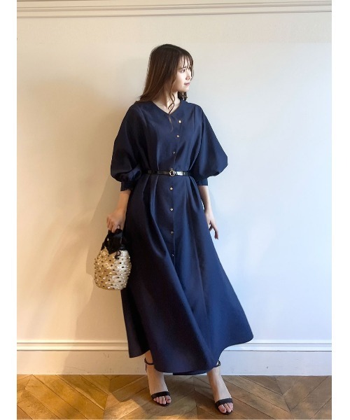 LOULOU WILLOUGHBY(ルルウィルビー)の「【LOULOU WILLOUGHBY】ヴィンテージオーガンパフワンピース(ワンピース・レディース・ネイビー/ピンク・1/2)」の17枚目の写真