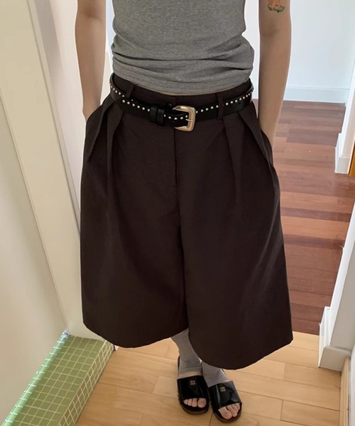 LONSLAN(ロンスラン)の「【LONSLAN】ワイドクロップドパンツ LONW25s019(その他パンツ・レディース・ダークネイビー/ダークグレー・L/M/S)」の4枚目の写真