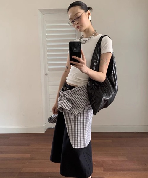 LONSLAN(ロンスラン)の「【LONSLAN】ワイドクロップドパンツ LONW25s019(その他パンツ・レディース・ダークネイビー/ダークグレー・L/M/S)」の12枚目の写真