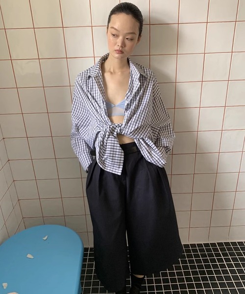 LONSLAN(ロンスラン)の「【LONSLAN】ワイドクロップドパンツ LONW25s019(その他パンツ・レディース・ダークネイビー/ダークグレー・L/M/S)」の15枚目の写真
