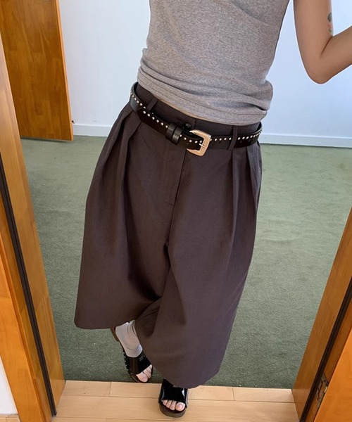 LONSLAN(ロンスラン)の「【LONSLAN】ワイドクロップドパンツ LONW25s019(その他パンツ・レディース・ダークネイビー/ダークグレー・L/M/S)」の6枚目の写真