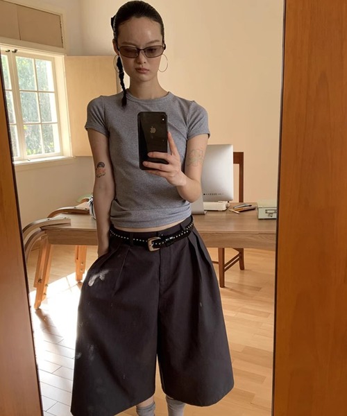 LONSLAN(ロンスラン)の「【LONSLAN】ワイドクロップドパンツ LONW25s019(その他パンツ・レディース・ダークネイビー/ダークグレー・L/M/S)」の7枚目の写真