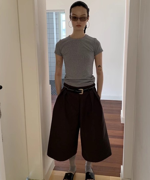LONSLAN(ロンスラン)の「【LONSLAN】ワイドクロップドパンツ LONW25s019(その他パンツ・レディース・ダークネイビー/ダークグレー・L/M/S)」の8枚目の写真
