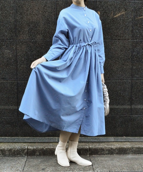 ＆soiree（アンドソワレ）の「【 &soiree】タック入りウエストリボンシャツワンピース(CP)（シャツワンピース・レディース・ベージュ/ホワイト/ブルー・S/M）」の14枚目の写真