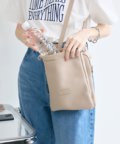 meeny miny（ミーニーマイニー）の「【meeny miny】ちょうどいいbag2（トートバッグ・レディース・ブラック/グレイッシュベージュ/シルバー・MEDIUM）」の2枚目の写真