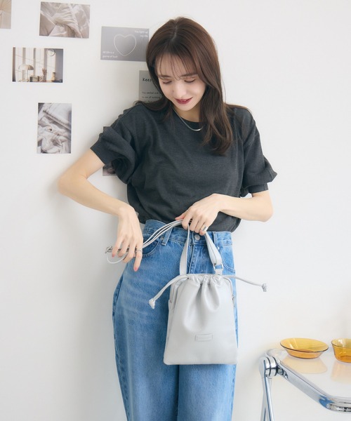 meeny miny（ミーニーマイニー）の「【meeny miny】ちょうどいいbag2（トートバッグ・レディース・ブラック/グレイッシュベージュ/シルバー・MEDIUM）」の22枚目の写真