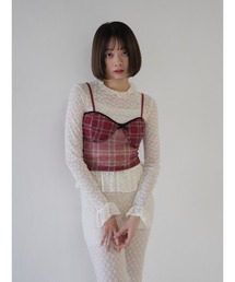 チェック柄 キャミソール ブラトップ