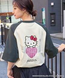 【HELLO KITTY】別注 ハローキティデザイン刺繍/プリント オーバーサイズ半袖Tシャツ