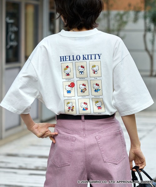 US企画 Hello Kitty キティー 半袖Tシャツ 大きいサイズ 正規品 ハローキティ キティ Tシャツ ストリート サンリオ 半袖 M L LL