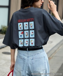 ハローキティコラボ（ハローキティコラボ）の「【HELLO KITTY】別注 ハローキティデザイン刺繍/プリント オーバーサイズ半袖Tシャツ（Tシャツ/カットソー）」