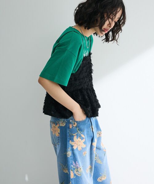 Green　Parks（グリーンパークス）の「シャギーキャミビスチェ（ベスト・レディース・アイボリー/ブラック・FREE）」の9枚目の写真