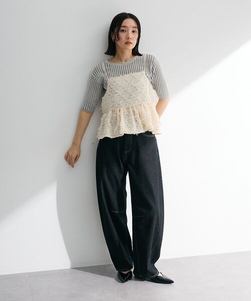 Green　Parks（グリーンパークス）の「シャギーキャミビスチェ（ベスト・レディース・アイボリー/ブラック・FREE）」の11枚目の写真