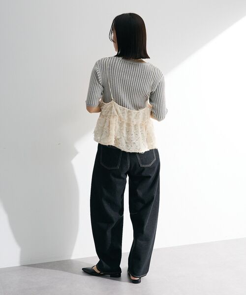 Green　Parks（グリーンパークス）の「シャギーキャミビスチェ（ベスト・レディース・アイボリー/ブラック・FREE）」の13枚目の写真