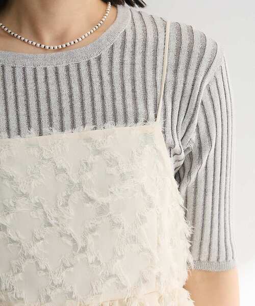 Green　Parks（グリーンパークス）の「シャギーキャミビスチェ（ベスト・レディース・アイボリー/ブラック・FREE）」の17枚目の写真