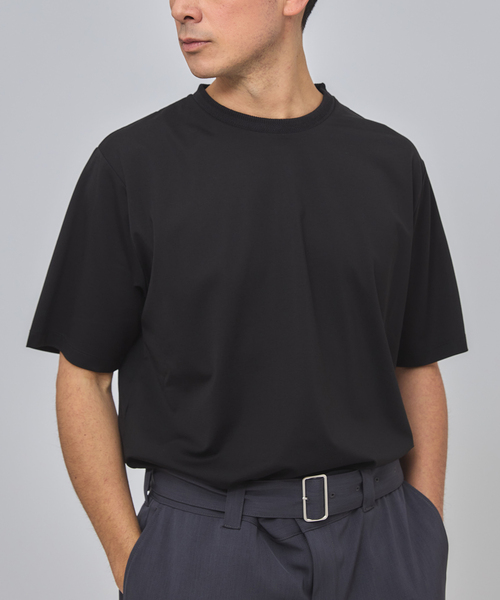 EDIFICE（エディフィス）の「E. SILK MIX JQ NECK Tシャツ（Tシャツ/カットソー・メンズ・チャコールグレー/ブラック/ホワイト・SMALL/MEDIUM/LARGE）」の8枚目の写真