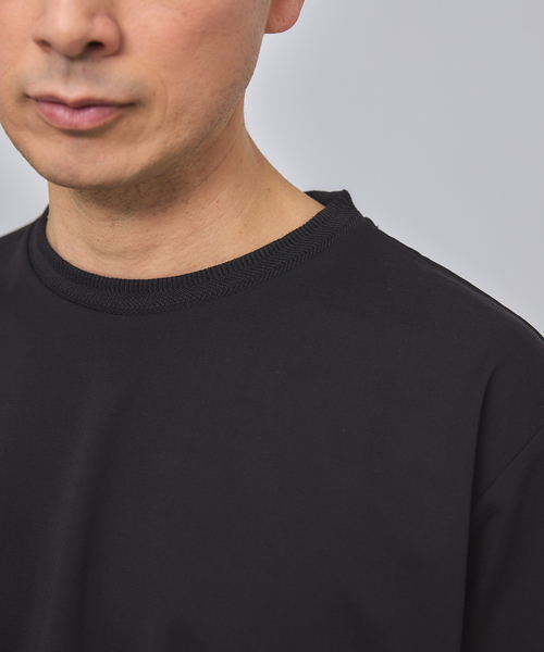 EDIFICE（エディフィス）の「E. SILK MIX JQ NECK Tシャツ（Tシャツ/カットソー・メンズ・チャコールグレー/ブラック/ホワイト・SMALL/MEDIUM/LARGE）」の9枚目の写真