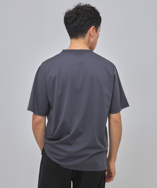 EDIFICE（エディフィス）の「E. SILK MIX JQ NECK Tシャツ（Tシャツ/カットソー・メンズ・チャコールグレー/ブラック/ホワイト・SMALL/MEDIUM/LARGE）」の14枚目の写真
