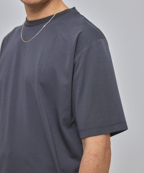 EDIFICE（エディフィス）の「E. SILK MIX JQ NECK Tシャツ（Tシャツ/カットソー・メンズ・チャコールグレー/ブラック/ホワイト・SMALL/MEDIUM/LARGE）」の15枚目の写真