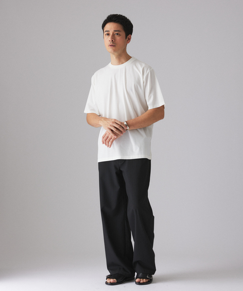 EDIFICE（エディフィス）の「E. SILK MIX JQ NECK Tシャツ（Tシャツ/カットソー・メンズ・チャコールグレー/ブラック/ホワイト・SMALL/MEDIUM/LARGE）」の19枚目の写真