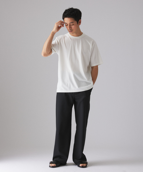 EDIFICE（エディフィス）の「E. SILK MIX JQ NECK Tシャツ（Tシャツ/カットソー・メンズ・チャコールグレー/ブラック/ホワイト・SMALL/MEDIUM/LARGE）」の20枚目の写真