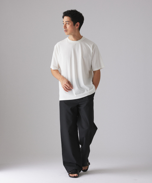 EDIFICE（エディフィス）の「E. SILK MIX JQ NECK Tシャツ（Tシャツ/カットソー・メンズ・チャコールグレー/ブラック/ホワイト・SMALL/MEDIUM/LARGE）」の21枚目の写真