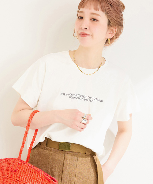 B.C STOCK（ベーセーストック）の「ウォッシャブル / スムースS/STEE（Tシャツ/カットソー・レディース・ホワイト/ブラウン/ブラック系その他・FREE）」の3枚目の写真